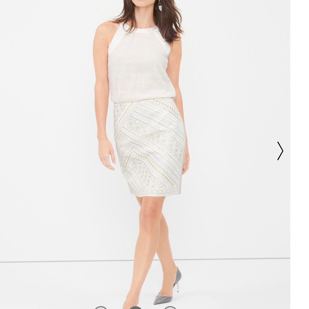 WHBM Embellished Beaded Mini Skirt Size 6
